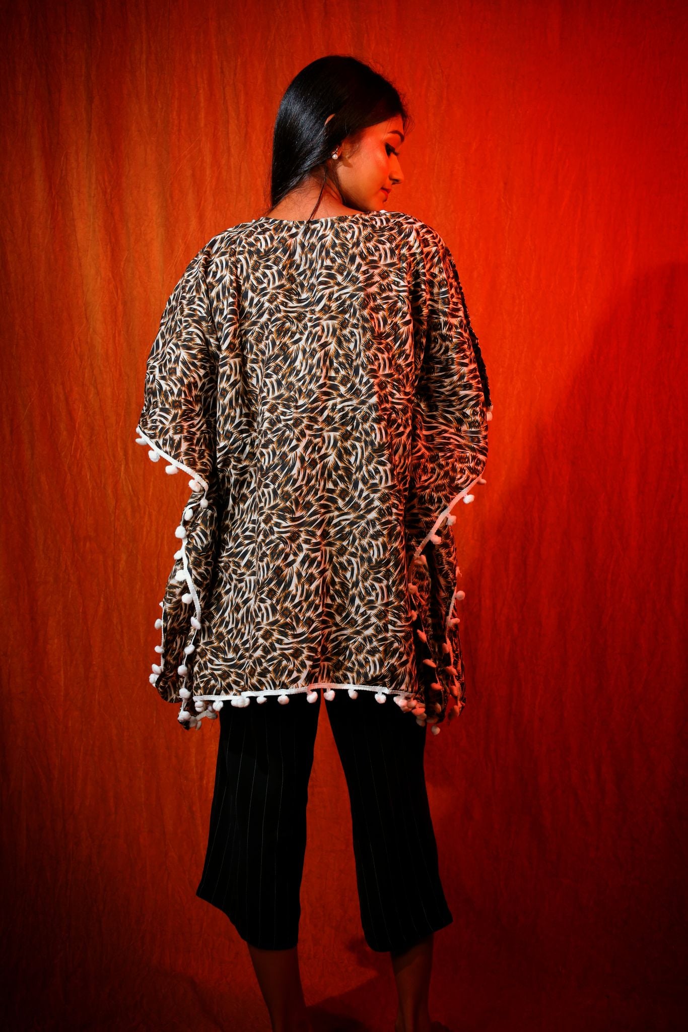 animal print cotton kaftan