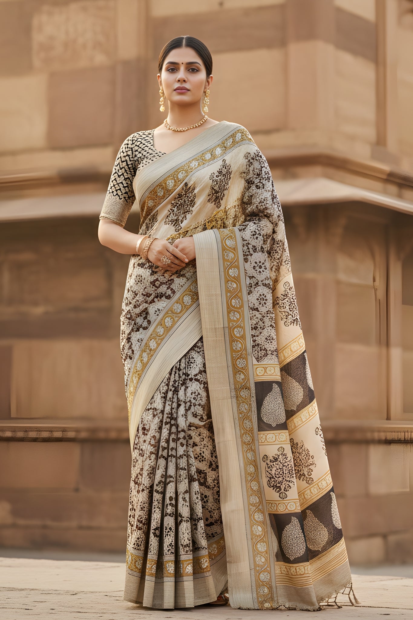 Jaipuri soft linen Saree
