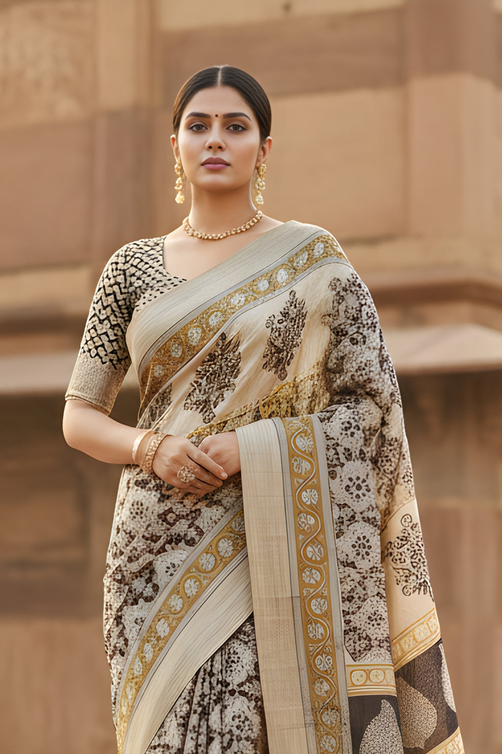 Jaipuri soft linen Saree