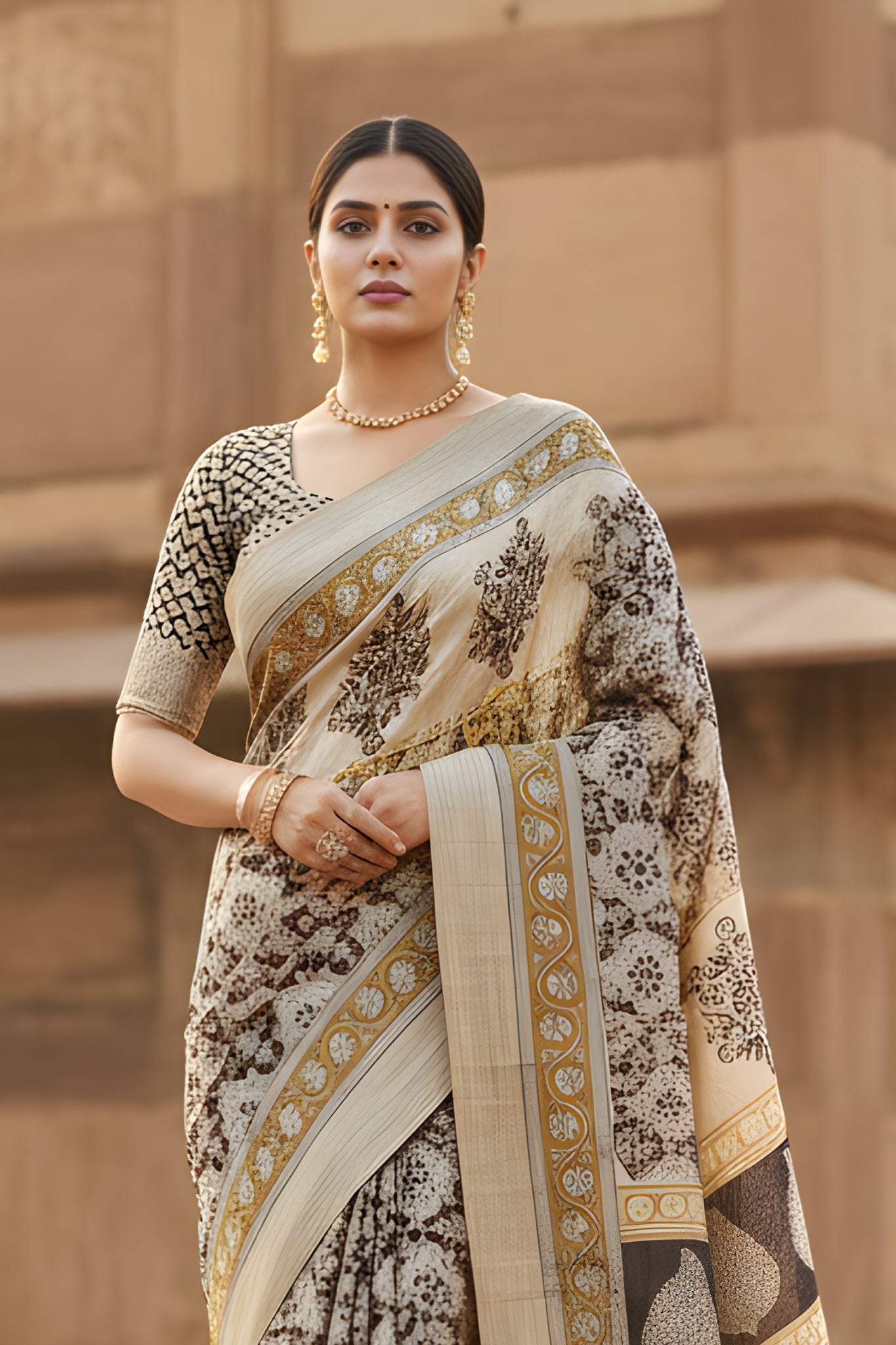 Jaipuri soft linen Saree