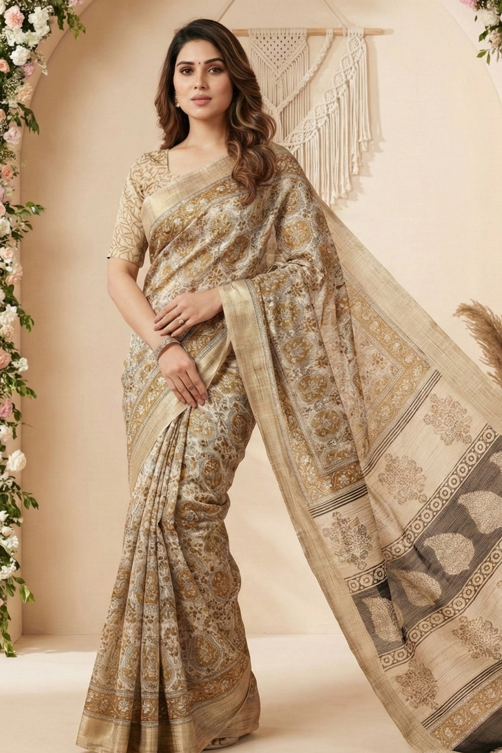 Jaipuri soft linen Saree