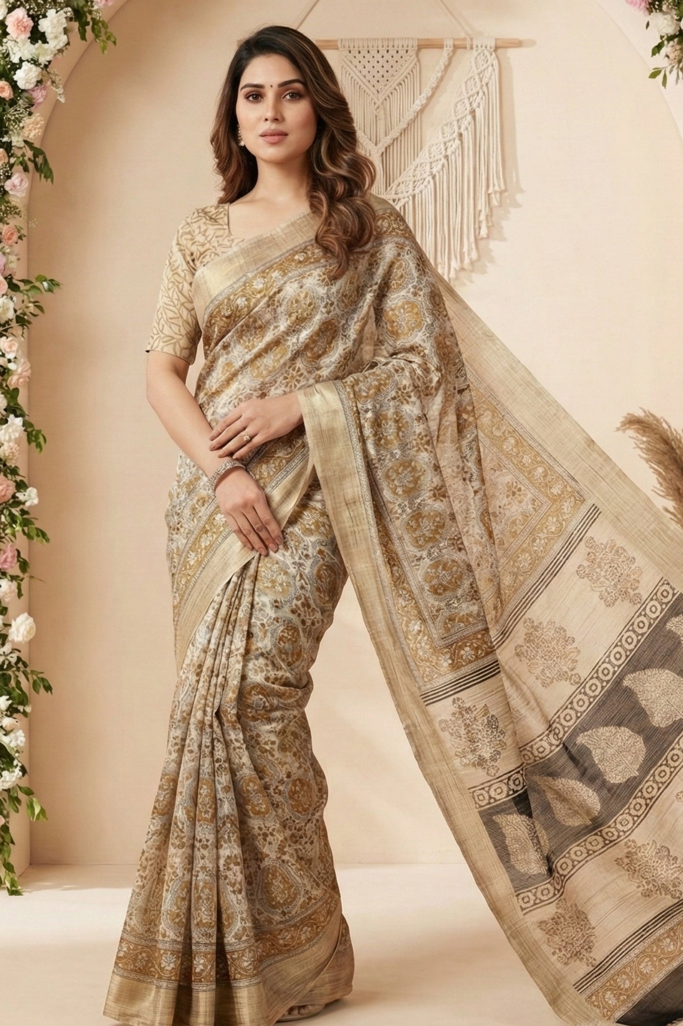 Jaipuri soft linen Saree